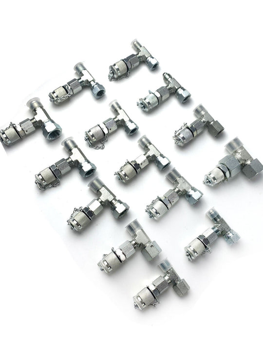 SINOCMP® 14PCS Tee Fittings Adapter Connector Set for Hydraulic Pressure Gauge Test Kit