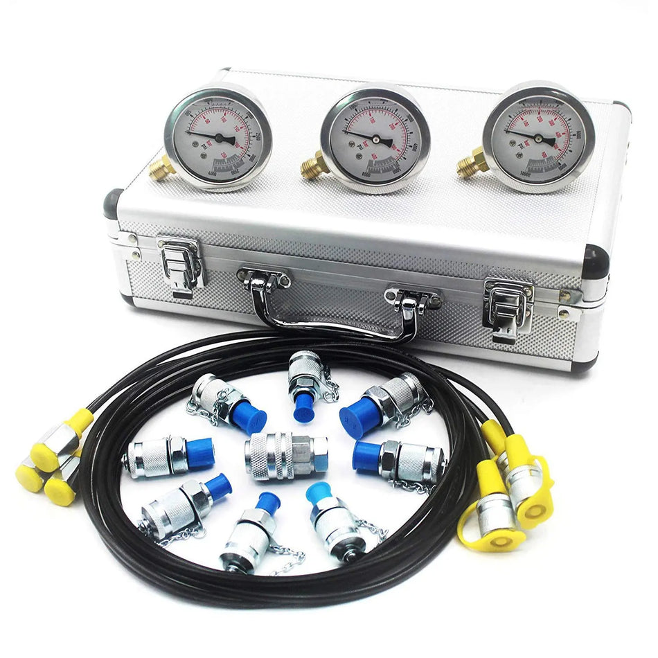 Hydraulic Pressure Test Kit 3 gauges 25/40/60Mpa - Sinocmp
