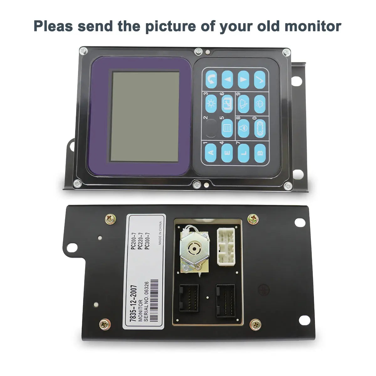 7835-12-2007 7835-12-2008 Gauge Cluster Monitor for Komatsu PC400-7 PC400LC-7 - Sinocmp