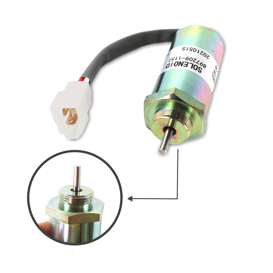 897209-1152 MV2-40 24V Shutoff Solenoid Vlave for Hitachi MV2-40 EX4U EX40U - Sinocmp