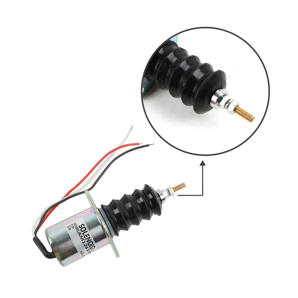 AM102863 12V Fuel Shutdown Solenoid Valve for John Deere 675B 7775 575 4475 675 570 5575 F935 6675 955 - Sinocmp