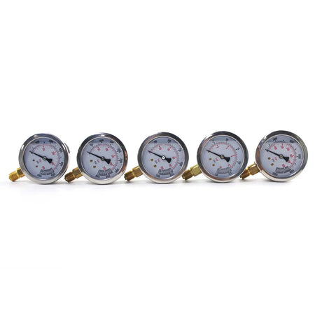 5 Gauges Double Layer Hydraulic Pressure Test Kit 13 Coupling 14 Tee Fittings Free Shipping